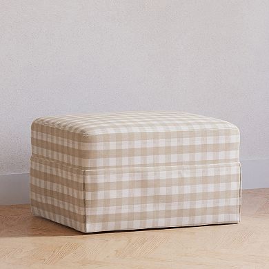 Namesake Crawford Gliding Ottoman in Gingham