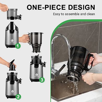 Ventray Slow Press Masticating Juicer With 5.1" Wide Feed Chute 900