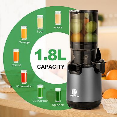 Ventray Slow Press Masticating Juicer With 5.1" Wide Feed Chute 900