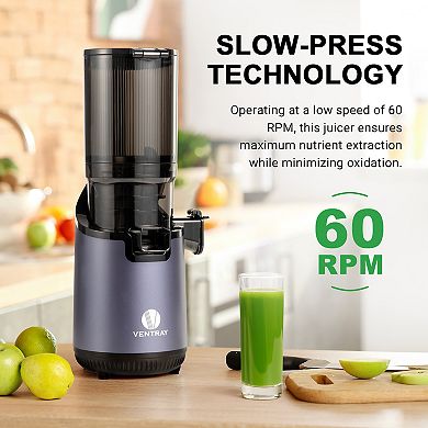 Ventray Slow Press Masticating Juicer With 5.3" Wide Feed Chute 900