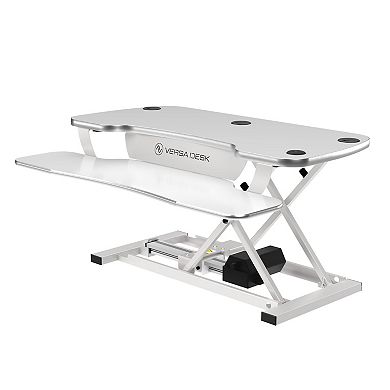 VersaDesk PowerPro 40"W Electric Adjustable Standing Desk Converter, White