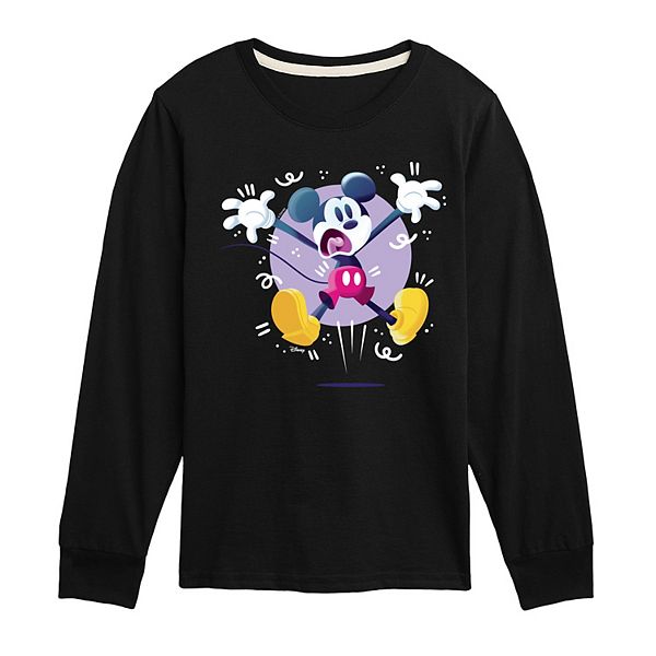 Disney's Mickey Mouse Boys 8-20 Jump Scare Long Sleeve Graphic Tee