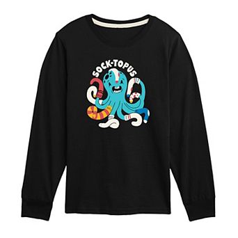 Boys 8-20 Sock-topus Long Sleeve Graphic Tee