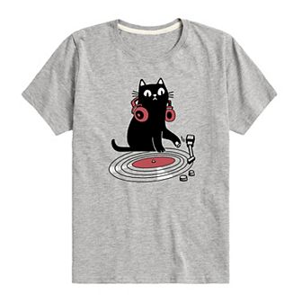 Boys 8-20 DJ Cat Graphic Tee