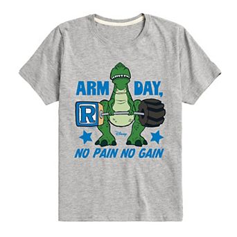 Disney / Pixar's Toy Story Rex Boys 8-20 Arm Day No Pain No Gain Graphic Tee