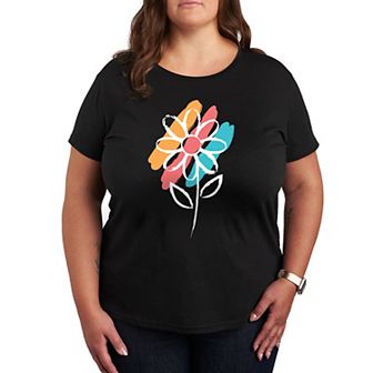 Plus Daisy Paint Splotches Graphic Tee