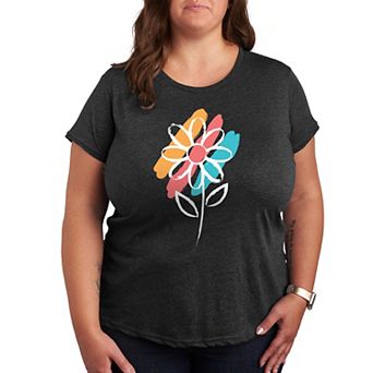 Plus Daisy Paint Splotches Graphic Tee