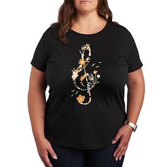 Plus Floral Treble Clef Graphic Tee