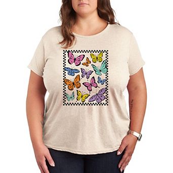 Plus Checker Butterfly Group Graphic Tee