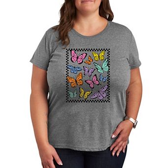 Plus Checker Butterfly Group Graphic Tee