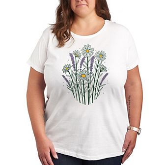 Plus Lavender and Daisy Bunch Graphic Tee