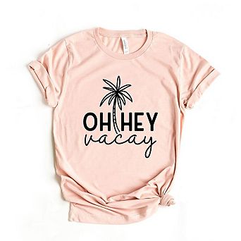 Hey Vacay Palm Tree Short Sleeve Graphic Tee