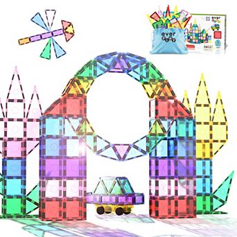 EverPlay 10 pc Magnetic Tiles, Magnetic Building Blocks for Kids, Magnet for Kids 3+