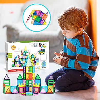 EverPlay 10 PC Magnetic Tiles, Magnetic Building Blocks for Kids, Magnet for Kids 3+