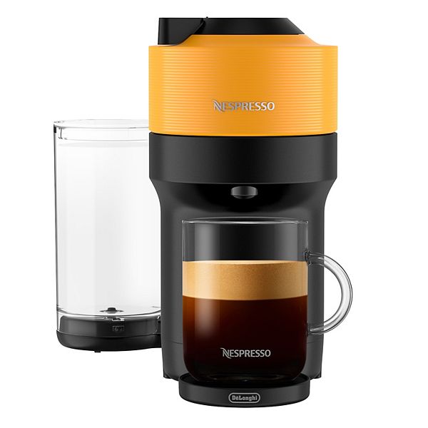 Nespresso Vertuo Pop+ Combination Espresso and Coffee Maker Mango Yellow: Freestanding, 12 Capsules, Auto Shut-Off