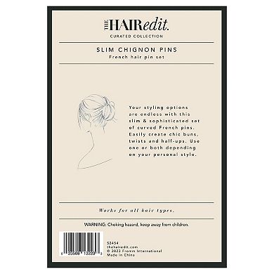 The Hair Edit Gold Tone Slim Chignon French Hair Pin Set