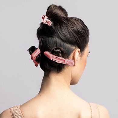 The Hair Edit Grip & Style Pink Gator Sectioning Hair Clips 3-piece Set
