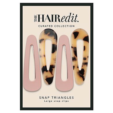 The Hair Edit Snap Triangle Clips Barrettes 4-piece Set