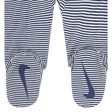 Newborn Baby Nike Striped Footed Coverall