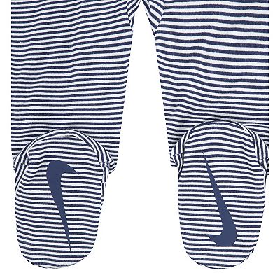 Newborn Baby Nike Striped Footed Coverall