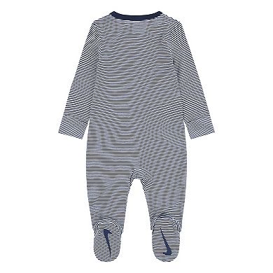 Newborn Baby Nike Striped Footed Coverall