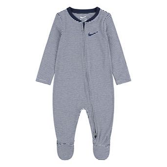 Newborn Baby Nike Striped Footed Coverall