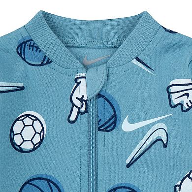 Newborn Baby Nike Sportsball Footed Coverall