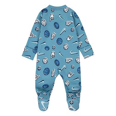 Newborn Baby Nike Sportsball Footed Coverall