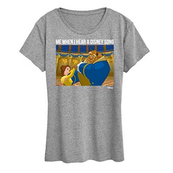 Disney's Beauty and the Beast Women's When I Hear Disney Song Meme Graphic Tee