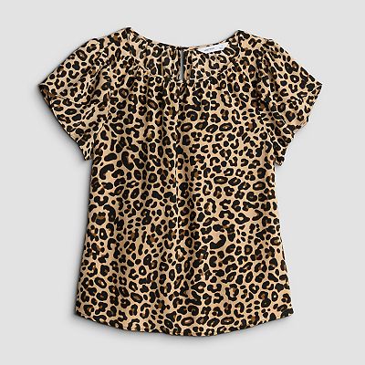 Women's Nine West Gathered Crewneck Tulip Sleeve Blouse