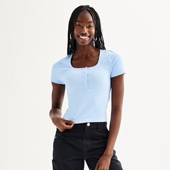 Juniors' Harper & Ivy Seamless Henley Tee