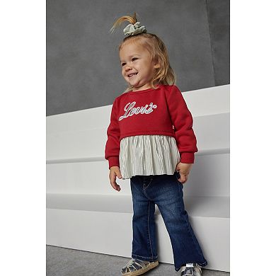 Girls 4-6x Levi's® Sparkle Crewneck & Flared Jeans 2-Piece Set