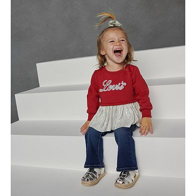 Girls 4-6x Levi's® Sparkle Crewneck & Flared Jeans 2-Piece Set
