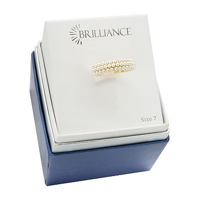 Brilliance Gold Tone Simulated Pearl Ring