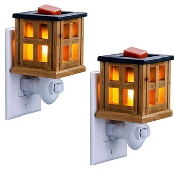 Candle Warmers Etc. 2-Pack Wooden Lantern Plug-In Fragrance Warmer
