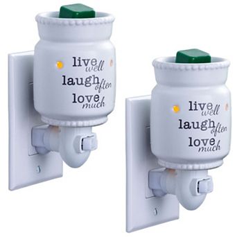 Candle Warmers Etc. 2-Pack "Live, Laugh, Love" Plug-In Fragrance Warmer