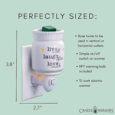 Candle Warmers Etc. 2-Pack "Live, Laugh, Love" Plug-In Fragrance Warmer