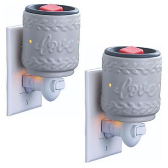 Candle Warmers Etc. 2-Pack Embossed "Love" Plug-In Fragrance Warmers