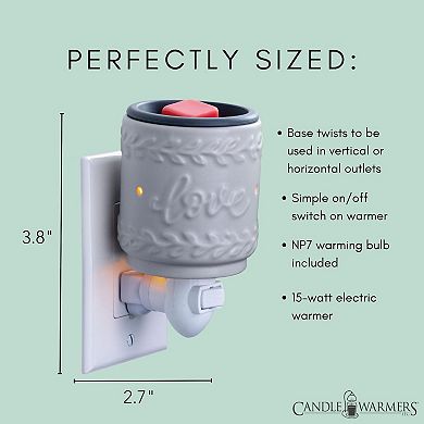 Candle Warmers Etc. 2-Pack Embossed "Love" Plug-In Fragrance Warmers