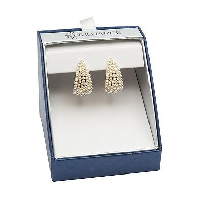 Brilliance Gold Tone Simulated Seed Pearl J-Hoop Earrings