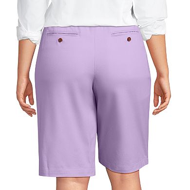 Plus Size Lands' End Elastic Back Classic Bermuda 12" Chino Shorts