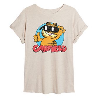 Juniors' Garfield Sunglasses Oversized Tee