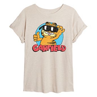 Juniors' Garfield Sunglasses Oversized Tee