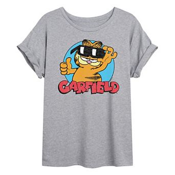 Juniors' Garfield Sunglasses Oversized Tee
