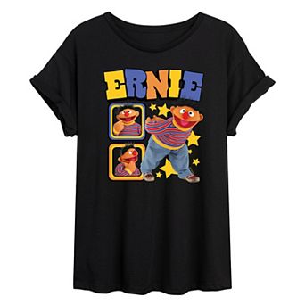 Juniors' Sesame Street Ernie Oversized Tee