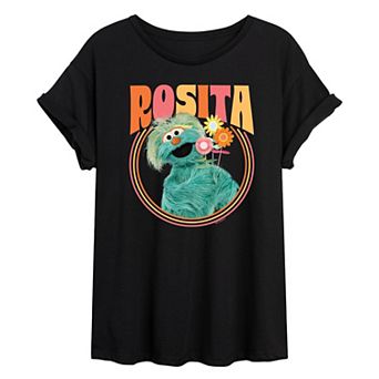 Juniors' Sesame Street Rosita Oversized Tee