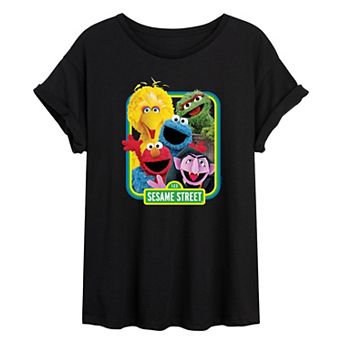 Juniors' Sesame Street Group Oversized Tee