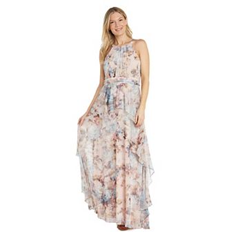 Petite R&M Richards Halter Dress With Ruffle Skirt