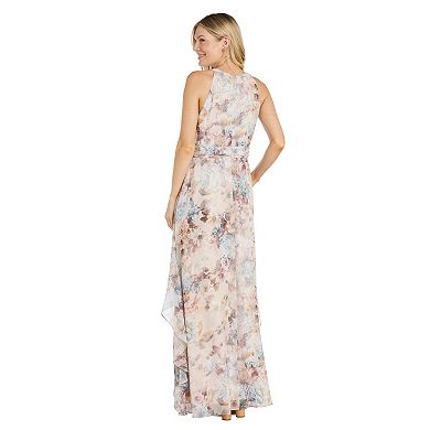 Petite R&M Richards Halter Dress With Ruffle Skirt