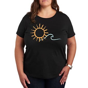 Plus Brushstroke Sun And Wave Graphic Tee